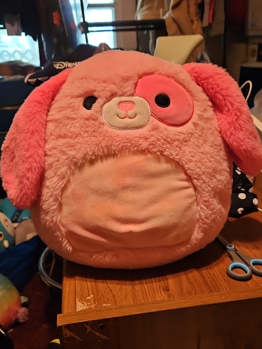 Squishmallows Pink Plush Puppy with Patch Eye